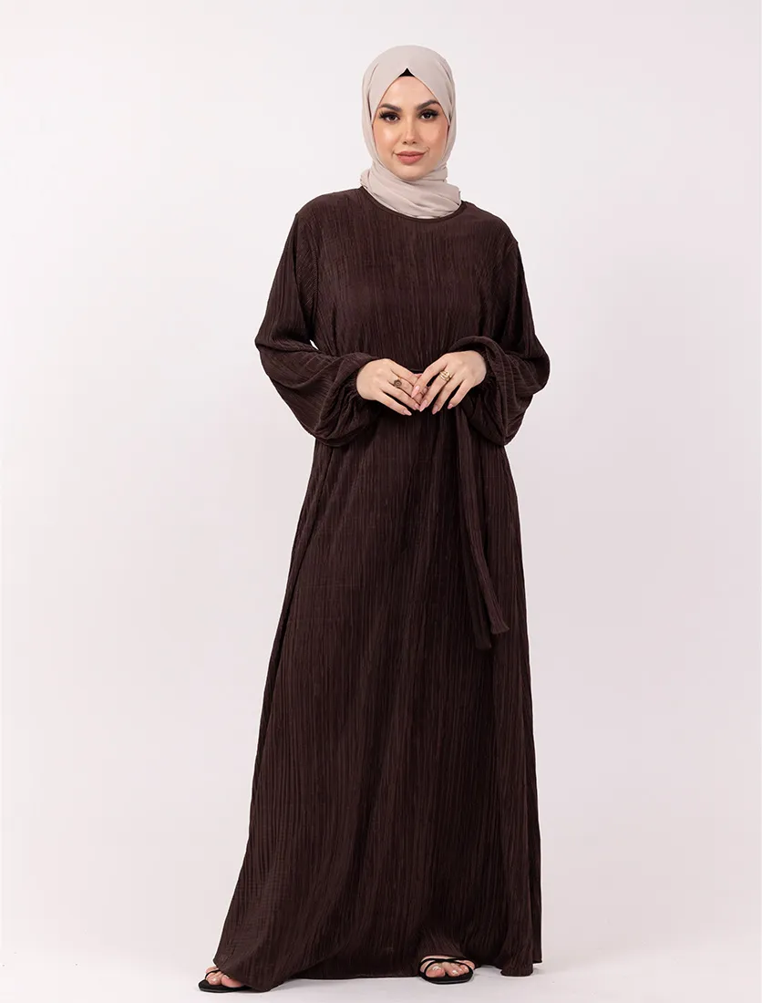 Brown Plisse Abaya